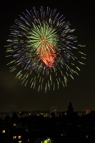大輪の花火が夜空を彩ります