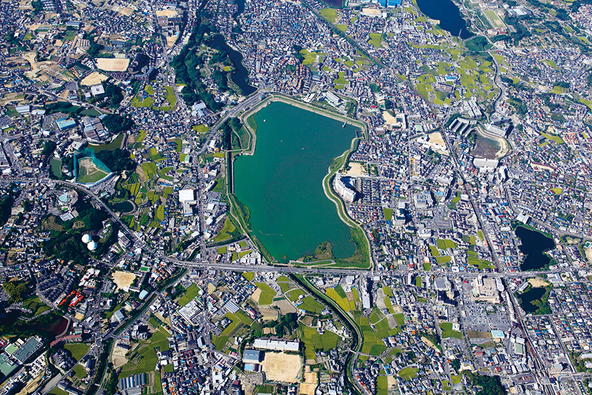 上空から見た狭山池