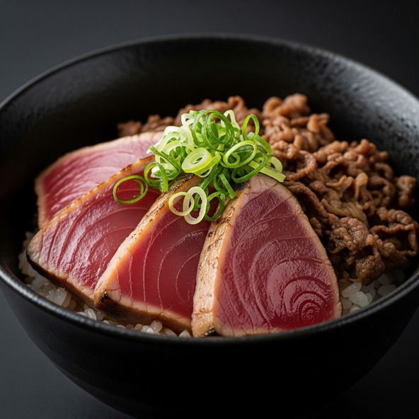 マグロと牛しぐれ丼
