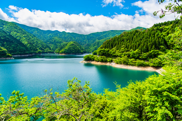 近年人気が高まっている奥多摩町の奥多摩湖