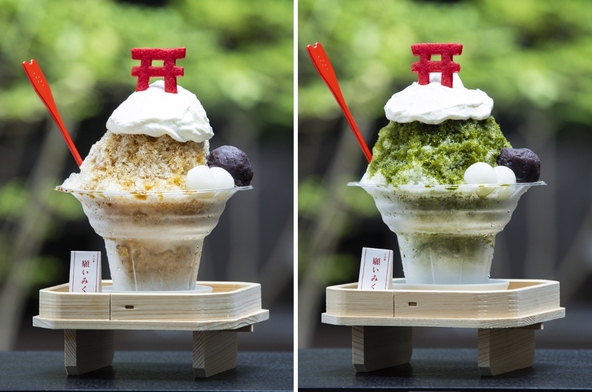 (左から)「かみ氷 黒蜜」「かみ氷 抹茶」各1,100円