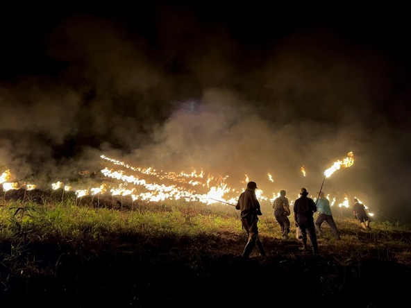 火文字の点火の様子