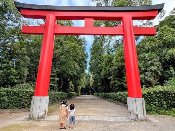 堂々とそびえる北参道の鳥居