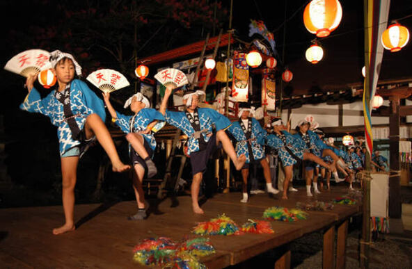 綾竹踊りや扇子踊りをダイナミックに披露します