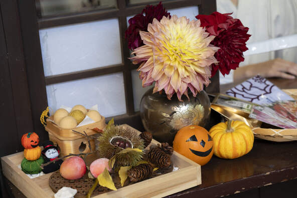 お月見やハロウィンのかぼちゃの展示も