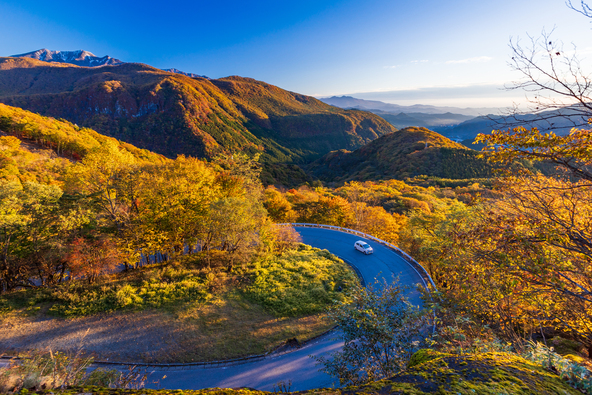 車窓から色とりどりの紅葉が見られる大人気スポット(画像提供:Yoshitaka / PIXTA)