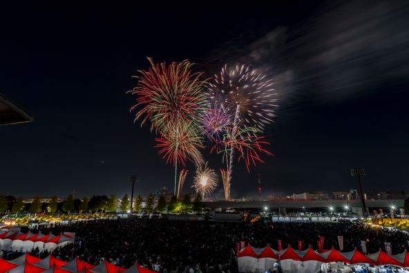 海老名市の夜空に打ち上がる花火はまさに迫力満点!