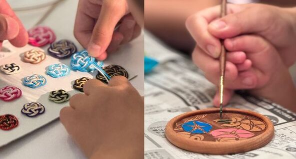 水引アクセサリー制作体験・木皿絵付け体験イメージ