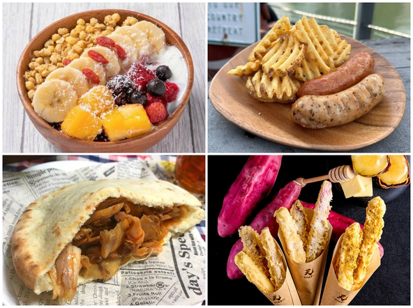 アサイーボウルやワッフルポテト、やきいも天ぷら、ケバブなどを提供するキッチンカーが大集合