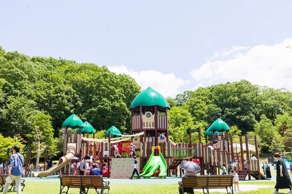 約10mを超える県下最大級の大型複合遊具