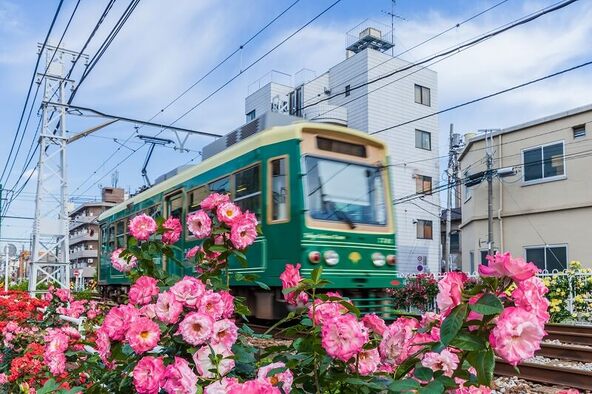 「荒川車庫前」~「荒川遊園地前」を走行する都電荒川線