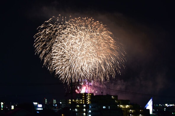 祭り初日の19時30分〜20時に開催される「納涼花火大会」