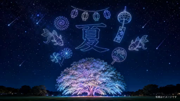 「東京 星空と光の夏祭り 2026」では500機のドローンが立川エリアの夜空に光の物語を描きます
