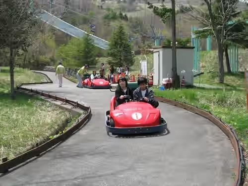 茶臼山高原で楽しめるゴーカートは、親子でのおでかけにも人気のアクティビティ