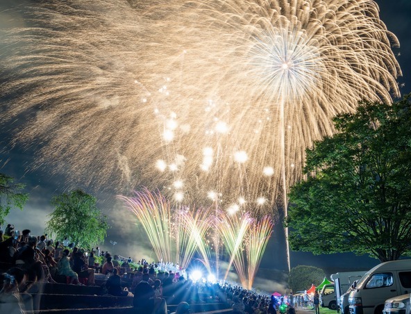 喜連川の夜空を埋め尽くす花火