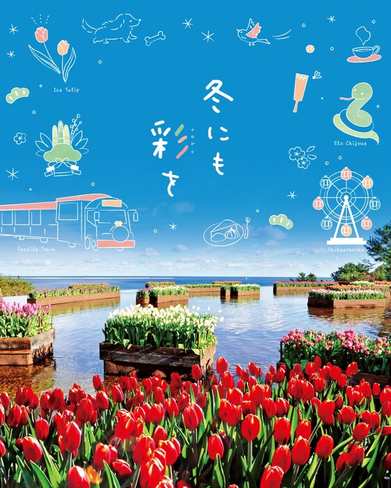 ぽっかぽか冬フェア!! | アイスチューリップと巨大地上絵 「国営ひたち
