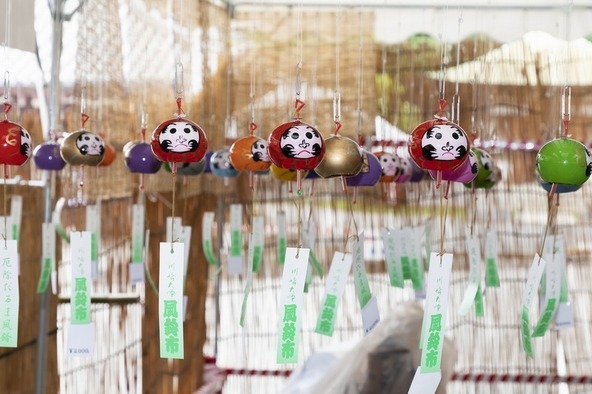 厄除けだるま風鈴などユニークな風鈴も飾られます（写真は過去開催時の様子）