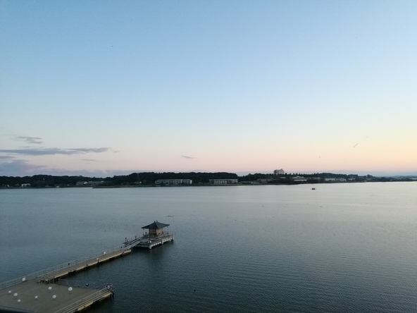 朝焼けの柴山潟