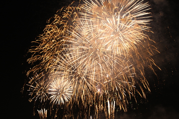 夜空を光で染め上げる、迫力満点の花火が祭りを彩ります