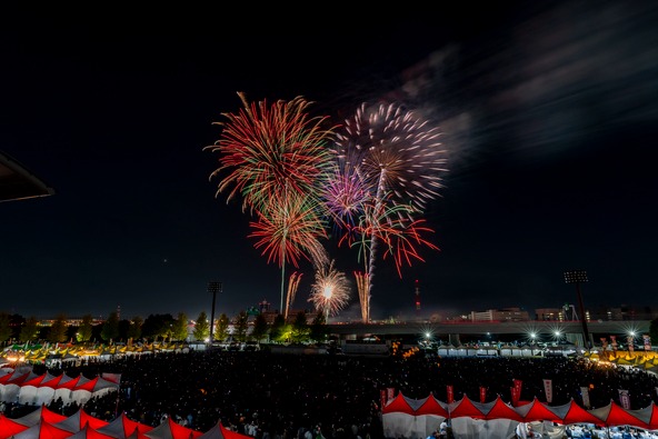 海老名市の夜空に打ち上がる花火はまさに迫力満点！