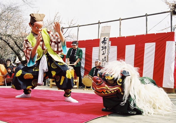 小田原梅まつりの寿獅子舞（画像提供：かながわフォトライブラリー）