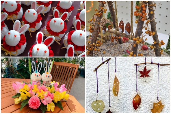 過去には、木の実や枝を使ったクラフト展やひな祭りにちなんだワークショップなどを多彩に開催