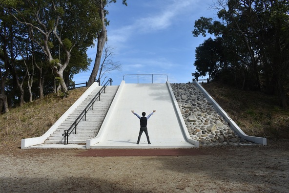 ▲大きな滑り台もあります。