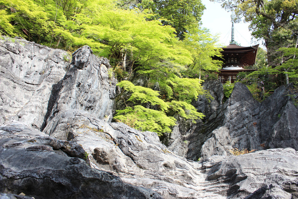 硅灰石が露出している様子から、「石山寺」の名前がつけられたといわれています