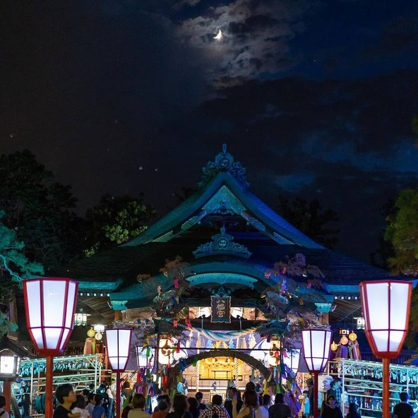 夜の幻想的なライトアップも魅力