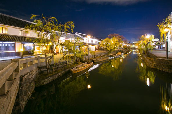 夜間景観照明が美しい夜の散策もおすすめ（画像提供：倉敷市観光情報発信協議会 ）