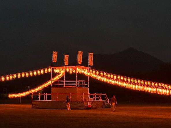 五葉盆踊りで演奏される勇壮な盆太鼓