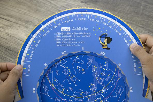 夜空を見上げながら、星座早見盤で気になる星をチェック（画像提供：3Pac / PIXTA）