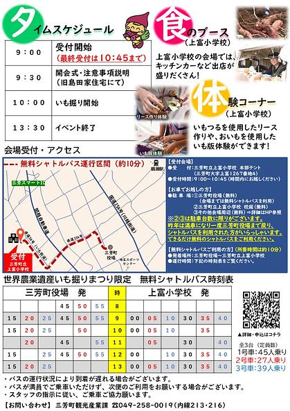第13回世界農業遺産いも掘りまつりチラシ（裏）