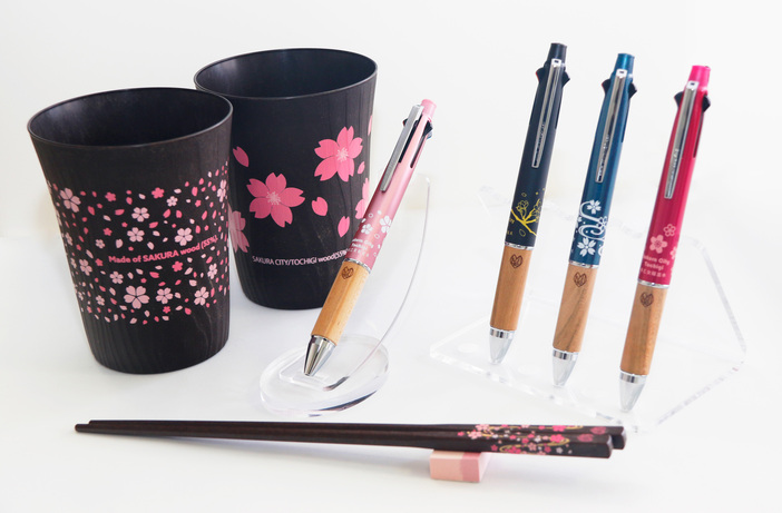 桜の木を使用したさくら市オリジナルグッズ販売中！