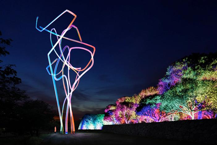 夜の福岡城跡が光のアートに変わる、7年ぶり開催「チームラボ 福岡城跡 光ノ祭」