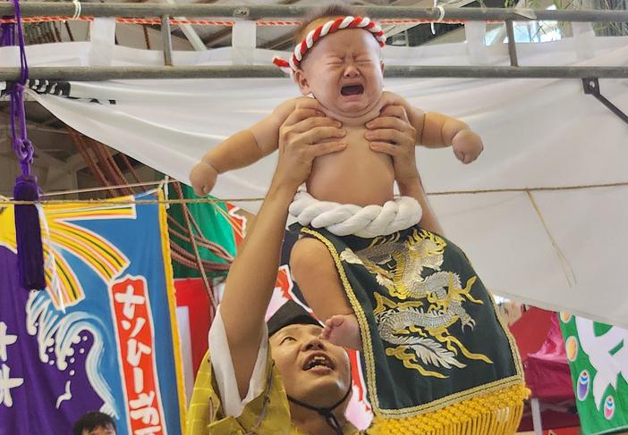 湊柱神社奉納　赤ちゃんの土俵入り（2026年）